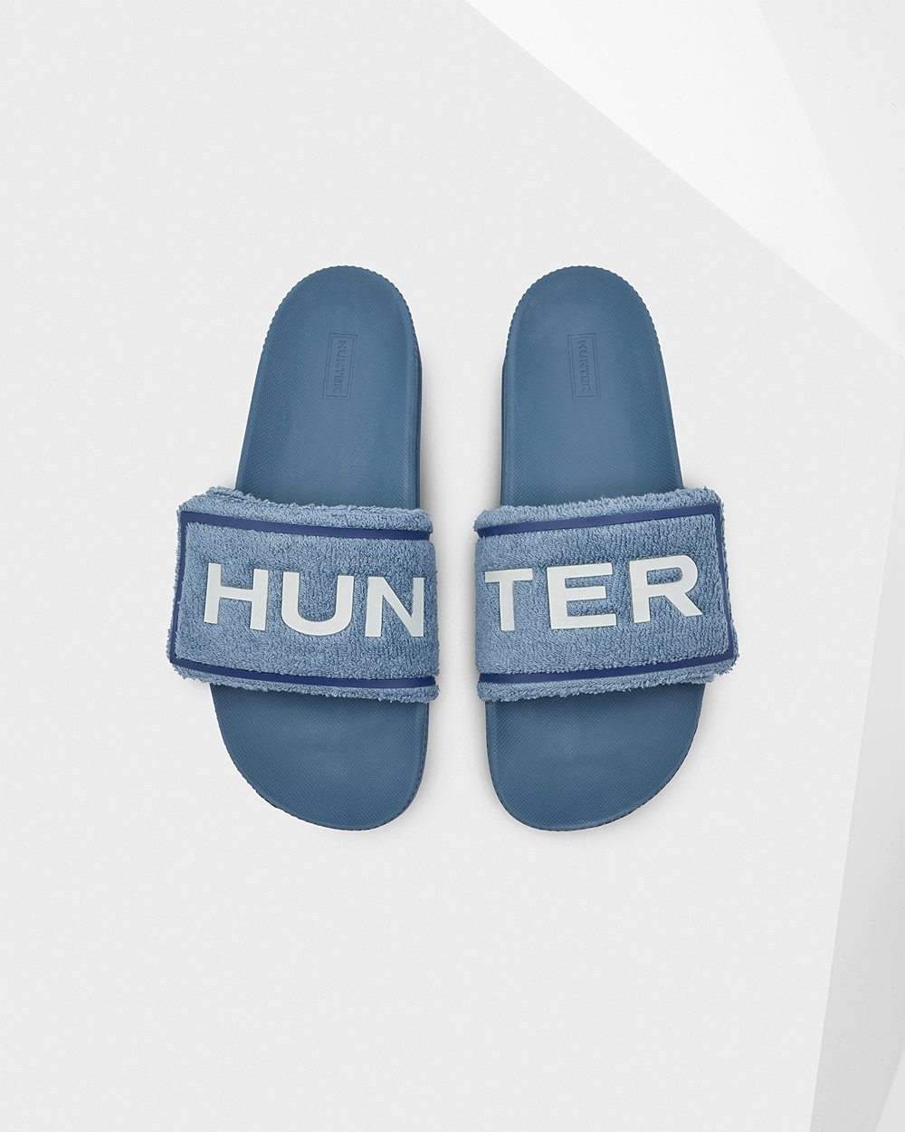 Chanclas Hunter Hombre Azules Original Terry Towelling Logo Adjustable 192657-LKU
